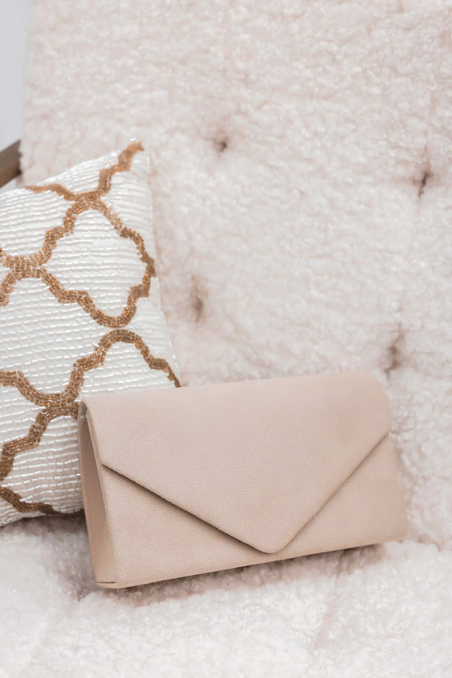 Borsa - pochette B205 beige scamosciata