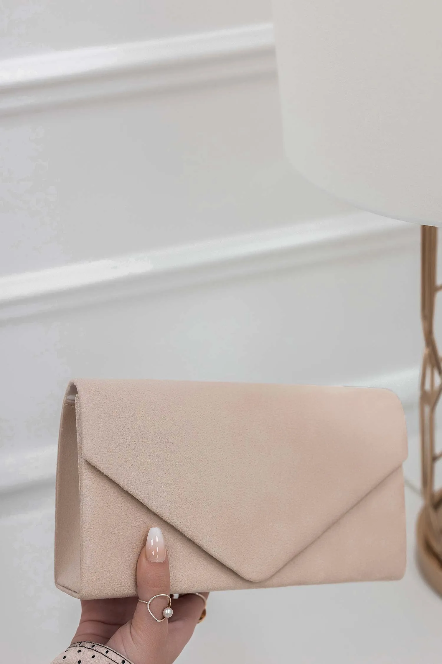 Borsa - pochette B205 beige scamosciata