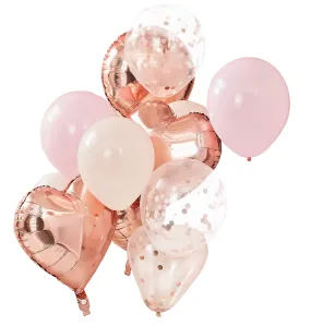 Bouquet palloncini oro rosa