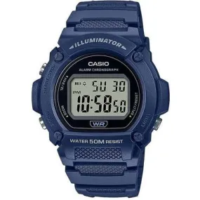 CASIO Orologio digitale Casio in acciaio e resina blu 