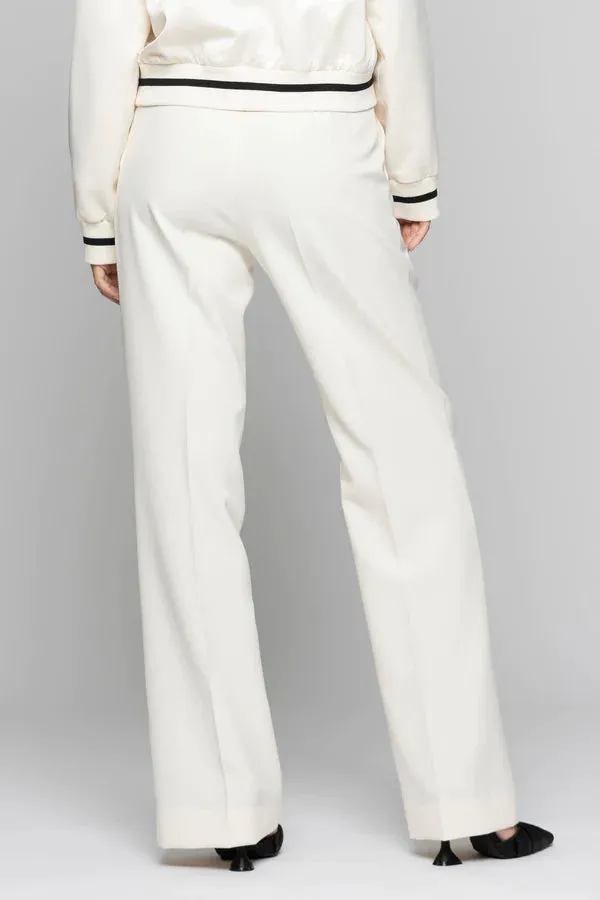 Elegant High Waist Trousers / White