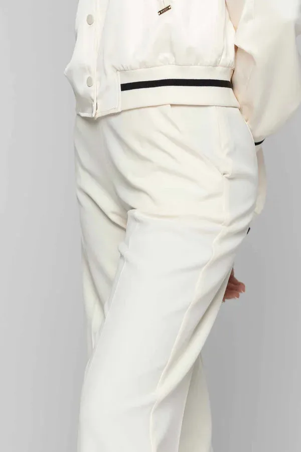 Elegant High Waist Trousers / White