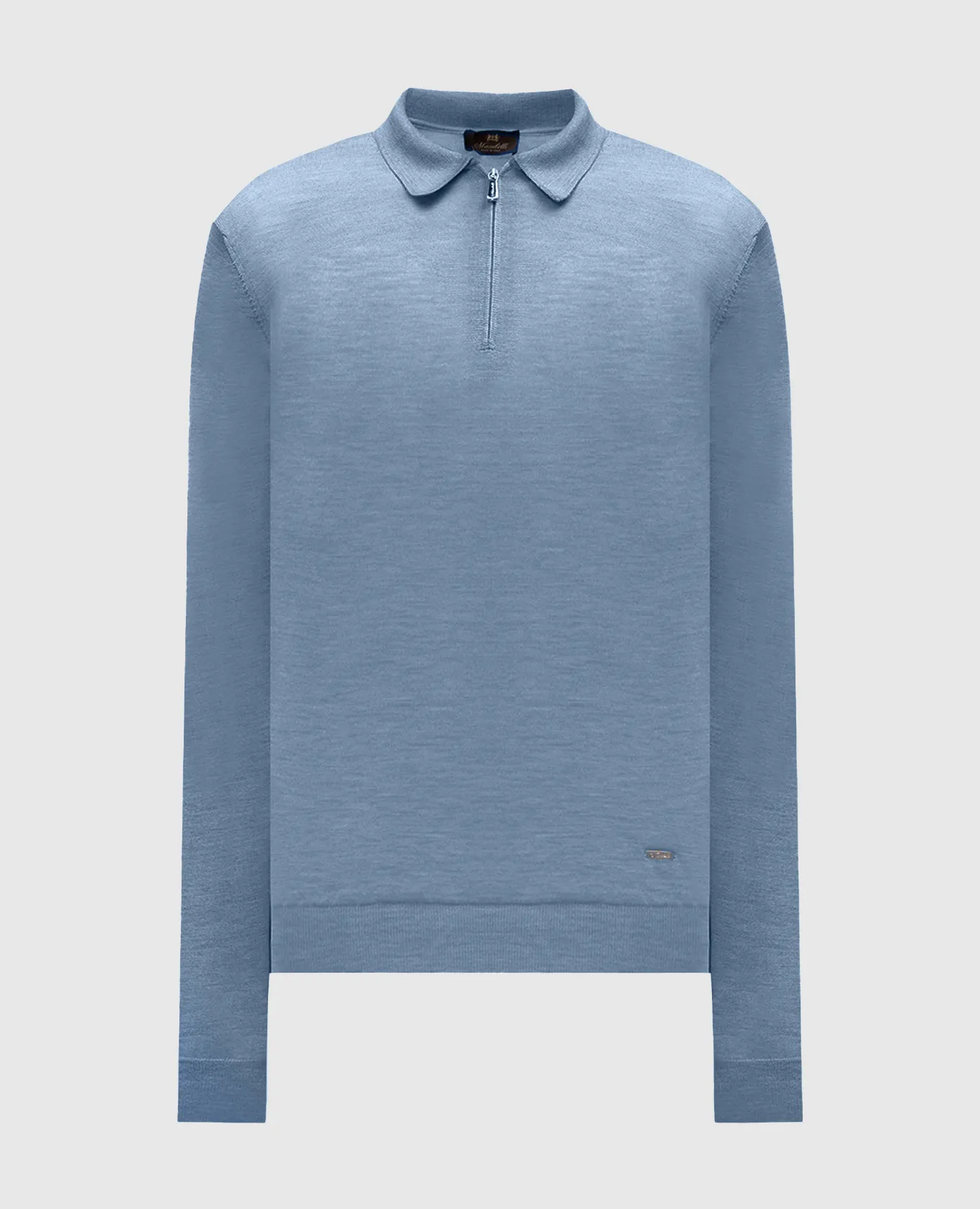 Enrico Mandelli Polo blu in cashmere e seta A9K0155423