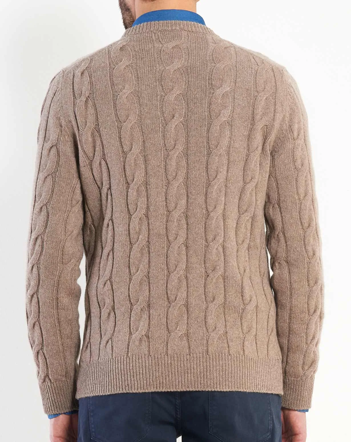 Maglione Uomo Girocollo Trecce Cashmere