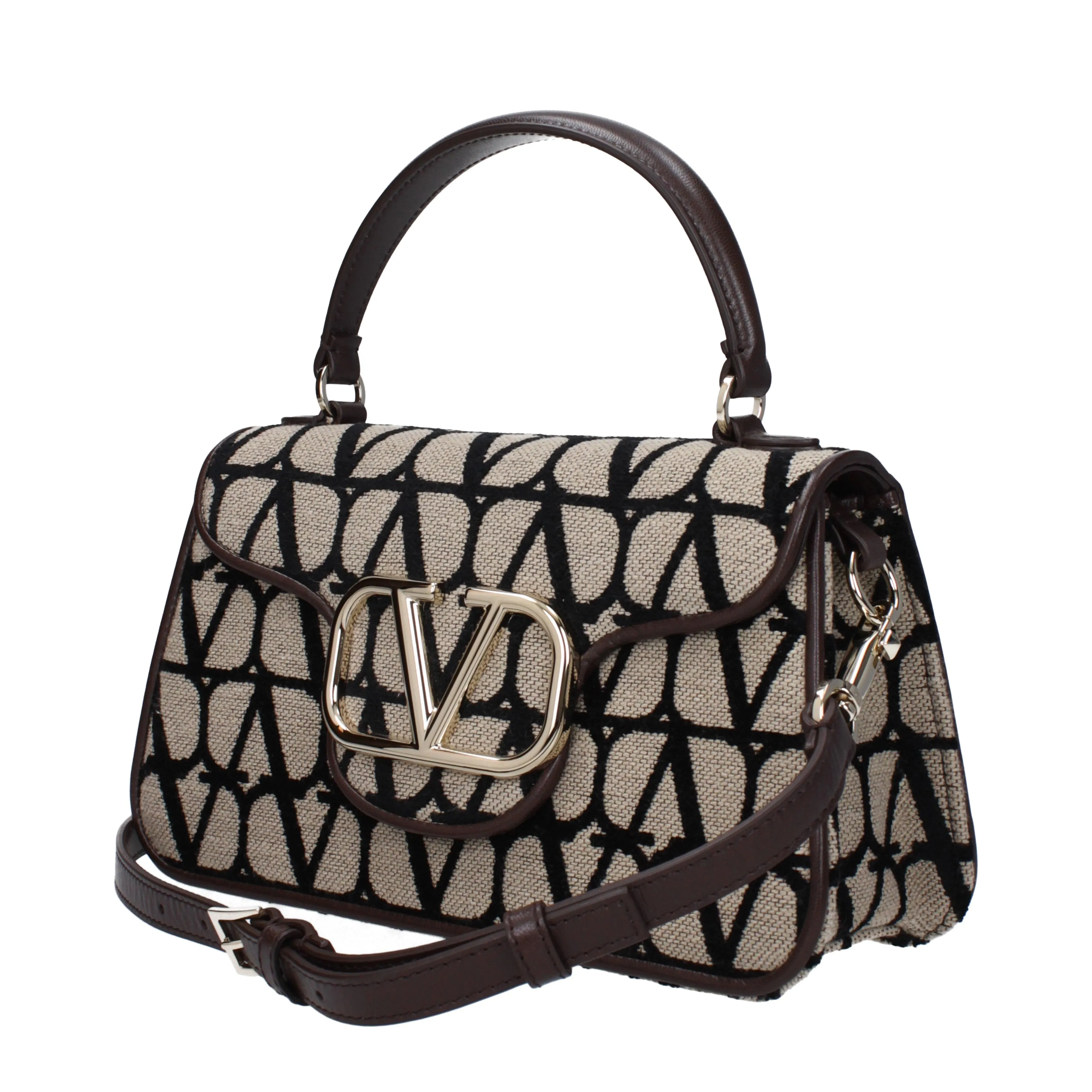 Valentino Garavani Borse a Mano Donna Tessuto Beige/Nero