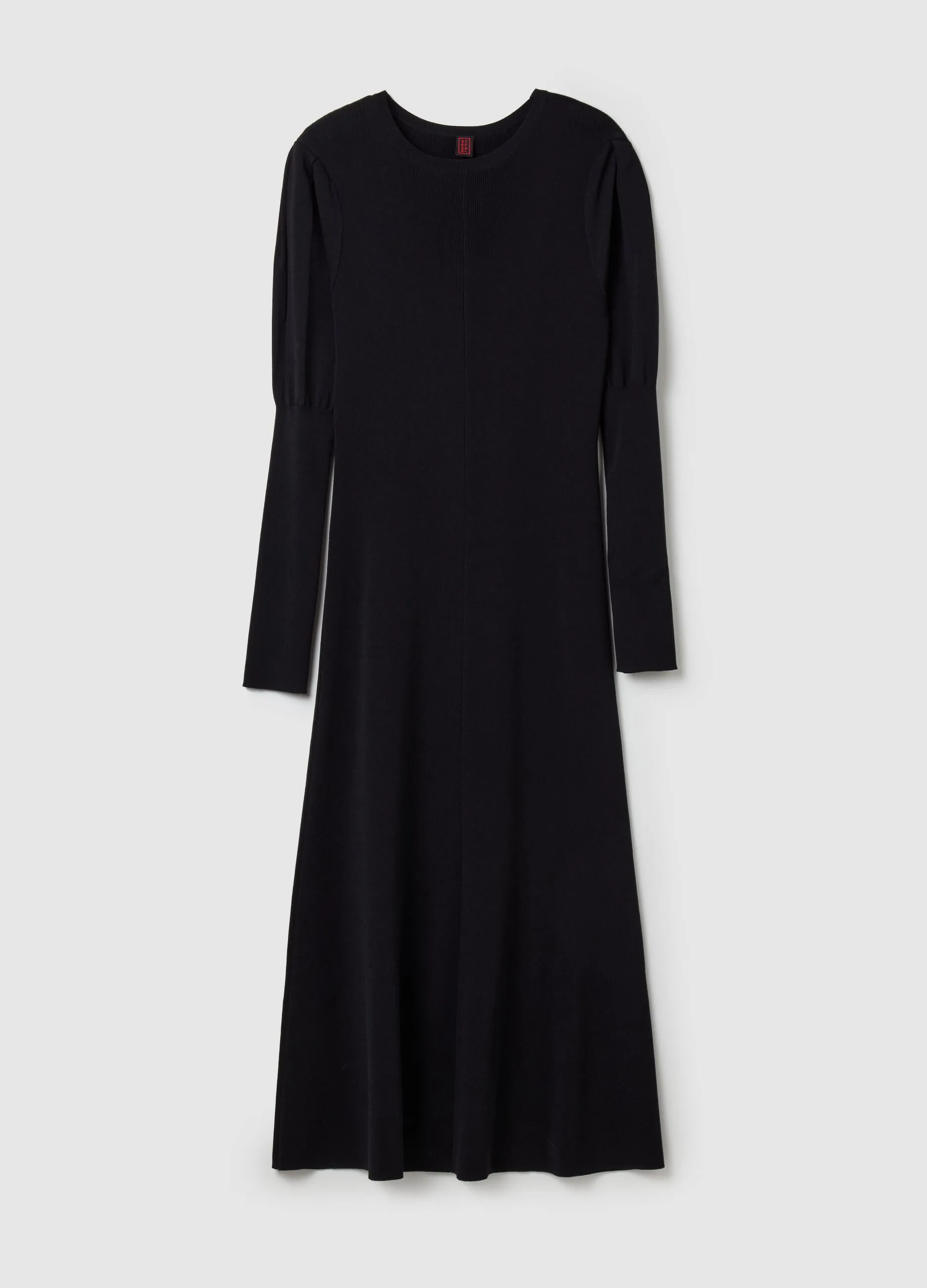 Vestito lungo in maglia a costine