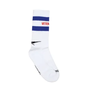 Vetements Design Calze e Calzini Uomo Cotone Bianco/Blu Navy